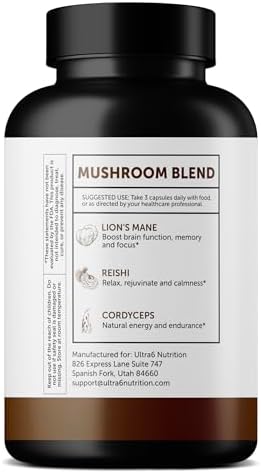 Cápsulas Orgánicas de Melena de León Ultra6 Nutrition - Suplemento con Reishi y Cordyceps para Salud Inmunológica y Cognitiva (90 Cápsulas Veganas) - imagen 8