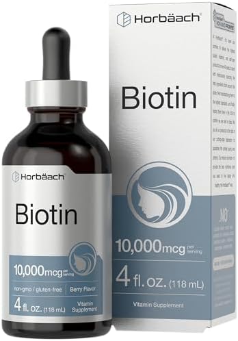 Gotas Líquidas de Biotina Horbäach 10000mcg | 120 ml | Sabor a Baya | Suplemento Vegetariano, Sin OGM y Sin Gluten - imagen 1
