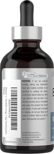 Gotas Líquidas de Biotina Horbäach 10000mcg | 120 ml | Sabor a Baya | Suplemento Vegetariano, Sin OGM y Sin Gluten - imagen 3