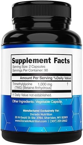 Suplemento de Trimetilglicina TMG 1,000mg por Porción (Suministro de 3 Meses) - Control de Homocisteína - Betaína Anhidra - Vegano, Tercera Parte - imagen 2
