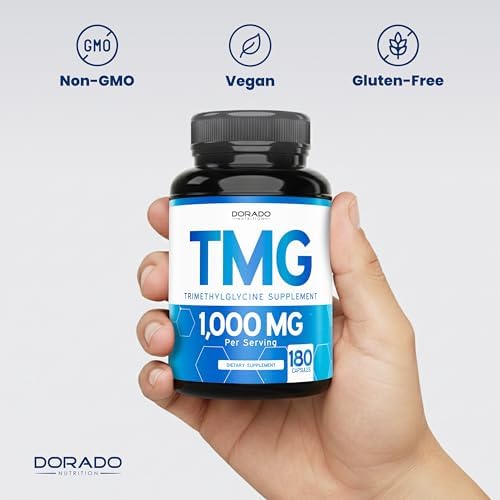 Suplemento de Trimetilglicina TMG 1,000mg por Porción (Suministro de 3 Meses) - Control de Homocisteína - Betaína Anhidra - Vegano, Tercera Parte - imagen 7