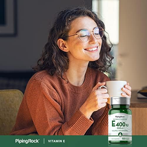Cápsulas de Vitamina E 400 IU Piping Rock | 268mg | 100 Piezas | D-Alfa Tocoferol | Suplemento No GMO y Sin Gluten - imagen 6