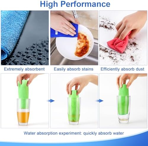Toalla de Microfibra Premium Ovwo 12 Piezas, Absorbente y Perfecta para Cocina, Trapo para Platos y Limpieza del Hogar - imagen 4