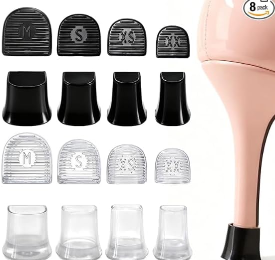 8 Pairs (4 Tamaños) Protectores de Tacones para Tacones Altos, Tapones Antideslizantes U-Shape para Césped, Baile y Eventos al Aire Libre, Reducción - imagen 1