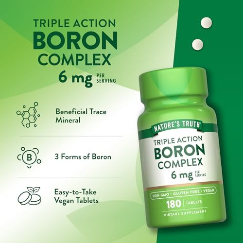 Suplemento Complejo de Boro de Acción Triple Nature's Truth | 6mg | 180 Cápsulas | Vegano, No Transgénico y Libre de Gluten - imagen 5