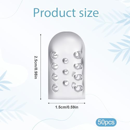 50 Piezas de Protectores de Dedos de Silicón Antifricción, Fundas de Gel Transparentes y Transpirables para Mujeres y Hombres - imagen 2