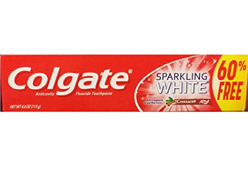 Pasta Dental Colgate Anticaries con Flúor Sparkling White Cinnamint - Sabor a Canela y Menta Natural, Libre de Gluten - imagen 1