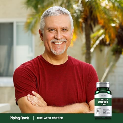 Suplemento de Cobre Quelado Piping Rock 2 mg | 300 Tabletas | Vegetariano, Sin OGM, Sin Gluten - imagen 6