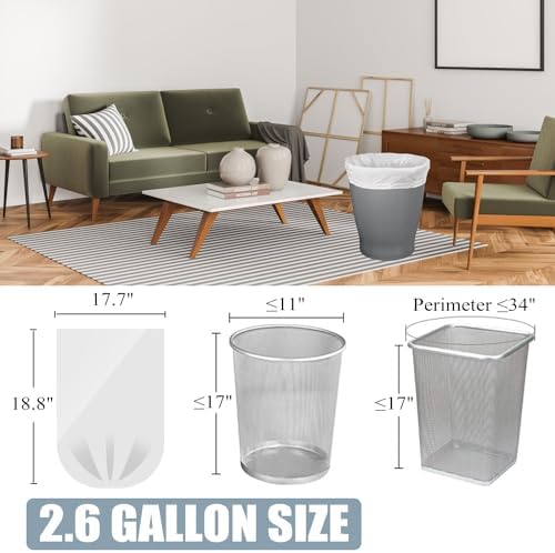 Bolsas de Basura Pequeñas - 108 Piezas, 2.6 Galones, Bolsas para Baño, Oficina, Dormitorio y Cocina, Forros Blancos para Botes de Basura de 2.6 Gal. - imagen 2