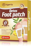 Parches para los pies Tigerty (10 Piezas), Parches Adhesivos de Vinagre de Bambú y Jengibre, Relajación y Alivio del Estrés, Mejor Sueño - imagen 1
