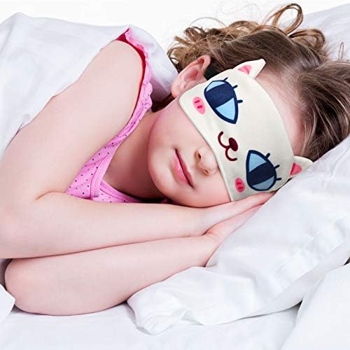 Máscara de Sueño para Niños y Adultos, 4 Piezas de Animales (Gato y Perro) con Correa Ajustable, Suave y Divertida, Ideal para Viajes y Meditación - imagen 2