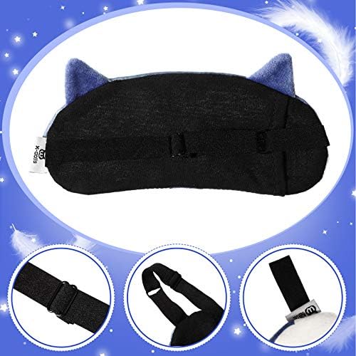 Máscara de Sueño para Niños y Adultos, 4 Piezas de Animales (Gato y Perro) con Correa Ajustable, Suave y Divertida, Ideal para Viajes y Meditación - imagen 3