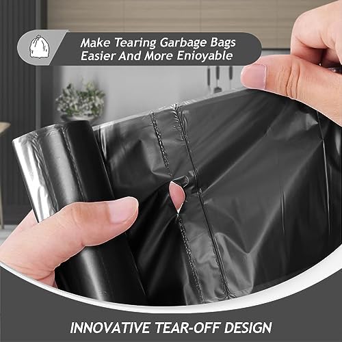Bolsas de Basura Medianas Teivio de 10 Galones y 120 Cuentas, Forros para Bote de Baño, Plásticas para Hogar, Oficina, Cocina y Jardín, Negras - imagen 4