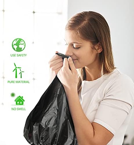 Bolsas de Basura Medianas Teivio de 10 Galones y 120 Cuentas, Forros para Bote de Baño, Plásticas para Hogar, Oficina, Cocina y Jardín, Negras - imagen 6