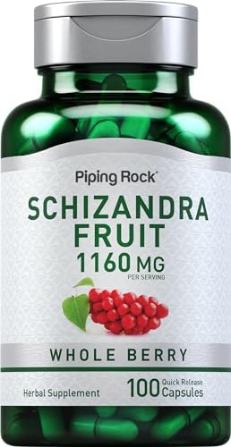 Cápsulas de Fruto de Schizandra Piping Rock 1160mg | 100 Unidades | Suplemento Sin OGM, Libre de Gluten - imagen 1