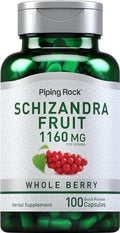 Cápsulas de Fruto de Schizandra Piping Rock 1160mg | 100 Unidades | Suplemento Sin OGM, Libre de Gluten - imagen 1