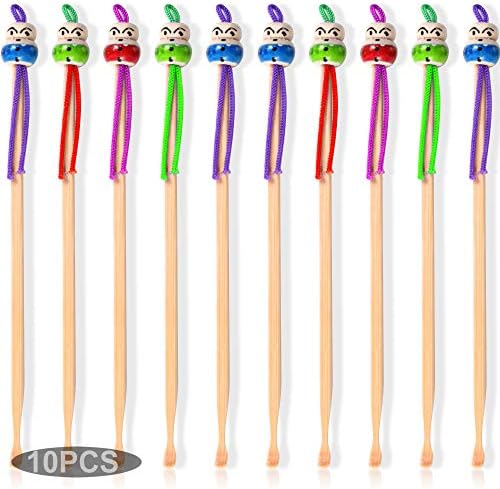 10 Piezas de Palillos de Bambú para Limpiar Oídos, Removedor de Cerumen, Herramienta Colgante para Adultos y Niños - imagen 1
