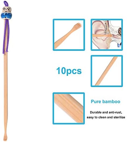 10 Piezas de Palillos de Bambú para Limpiar Oídos, Removedor de Cerumen, Herramienta Colgante para Adultos y Niños - imagen 5