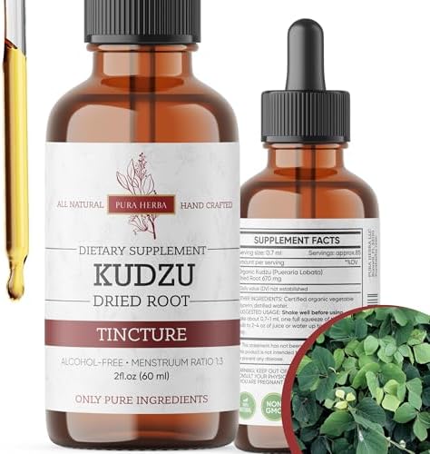 Extracto de Raíz de Kudzu Orgánico Pura Herba – Suplemento Vegano Sin Alcohol para Apoyo al Alcohol – 2 Fl Oz – No Transgénico, Hecho en EE. UU. - imagen 1