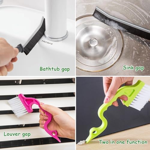 Juego de 12 Cepillos Pequeños para Limpiar Grietas, Ranuras de Ventanas, Baño, Esquinas de Cocina y Teclados - imagen 3