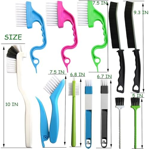 Juego de 12 Cepillos Pequeños para Limpiar Grietas, Ranuras de Ventanas, Baño, Esquinas de Cocina y Teclados - imagen 6