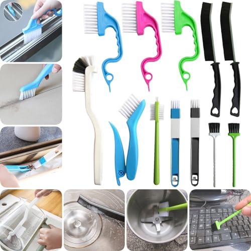 Juego de 12 Cepillos Pequeños para Limpiar Grietas, Ranuras de Ventanas, Baño, Esquinas de Cocina y Teclados - imagen 7