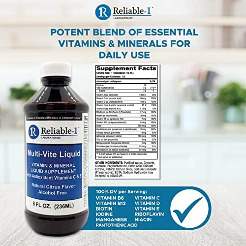 Multi-Vitaminas Líquidas para Adultos Reliable-1 Laboratories | Suplemento Antioxidante para Inmunidad, Metabolismo y Energía | 8 FL.OZ. - imagen 7