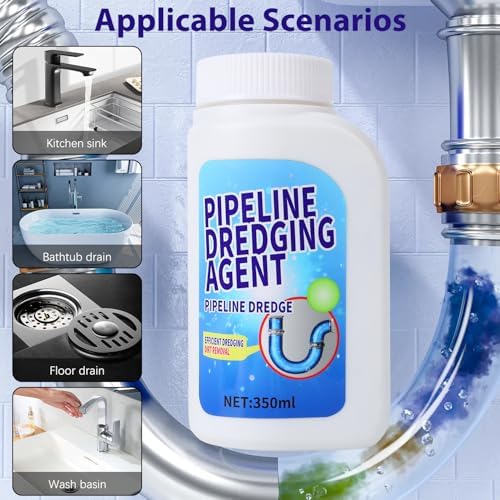 Agente Desatascador de Tuberías Pipeline, Limpiador de Drenaje 350ml, Poderoso Polvo Limpiador para Cocina y Baño, Herramienta de Limpieza Rápida - imagen 6