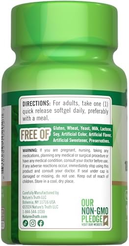 Vitaminas E Nature's Truth en Softgels | 400 IU 180mg | 100 Cápsulas | Suplemento No Transgénico y Libre de Gluten - imagen 7