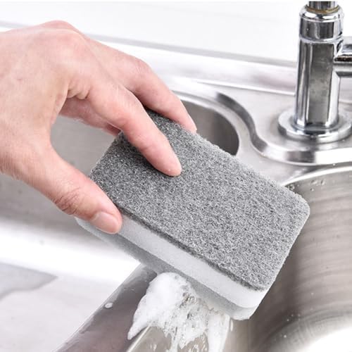 Esponjas de Lavado de Platos Lasenersm - Paquete de 10, Esponjas de Cocina de Doble Cara, Gris, Sin Rayones, Ideal para Limpieza - imagen 3