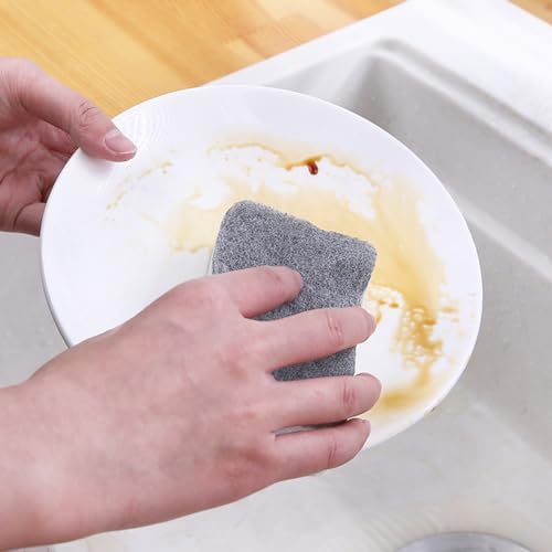Esponjas de Lavado de Platos Lasenersm - Paquete de 10, Esponjas de Cocina de Doble Cara, Gris, Sin Rayones, Ideal para Limpieza - imagen 4