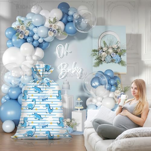 KIDAJOY Bolsa de Regalo Plástica Jumbo de Dinosaurio Azul para Baby Shower, 56 x 36 Pulgadas, Suministros y Decoraciones para Fiestas de Bebé - imagen 5