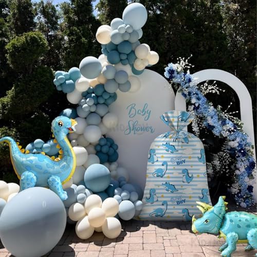 KIDAJOY Bolsa de Regalo Plástica Jumbo de Dinosaurio Azul para Baby Shower, 56 x 36 Pulgadas, Suministros y Decoraciones para Fiestas de Bebé - imagen 7