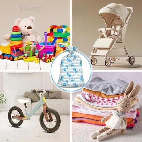 KIDAJOY Bolsa de Regalo Plástica Jumbo de Dinosaurio Azul para Baby Shower, 56 x 36 Pulgadas, Suministros y Decoraciones para Fiestas de Bebé - imagen 8