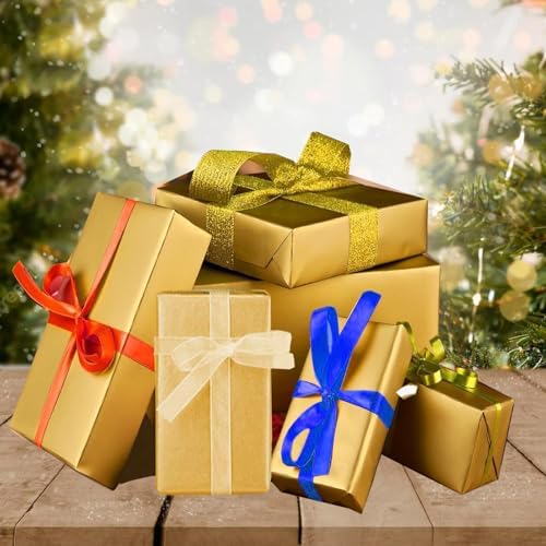 Papel de Seda Dorado para Regalos, 105 Hojas de Papel Metalizado para Manualidades, 12 x 20 Pulgadas, Ideal para Decoración de Flores - imagen 6