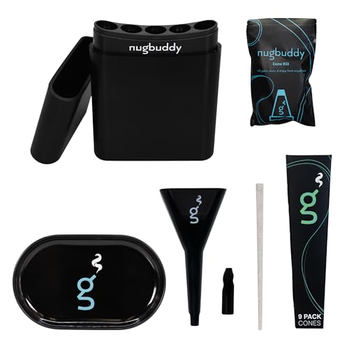 Kit de Cargador de Conos Nugbuddy | 6 Piezas Accesorios para Cigarrillos | Soporte, Bandeja, Rellenador, Compactador, Punta, Papel | Solo para Uso de - imagen 1
