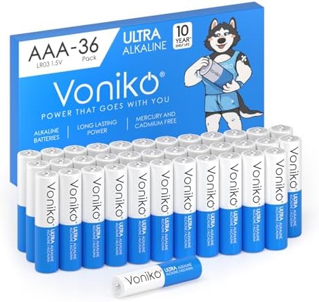 Baterías AAA Voniko 36 Piezas - Baterías Alcalinas Triple A - Ultra Duraderas, a Prueba de Fugas 1.5v - Vida Útil de 10 Años - imagen 1