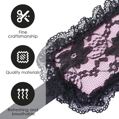 Máscara de Sueño FRESHME con Vendas para Manos - 3 Piezas Rosa Negro, Linda y Cómoda Máscara de Ojos para Dormir, Regalo Ideal de San Valentín para - imagen 5