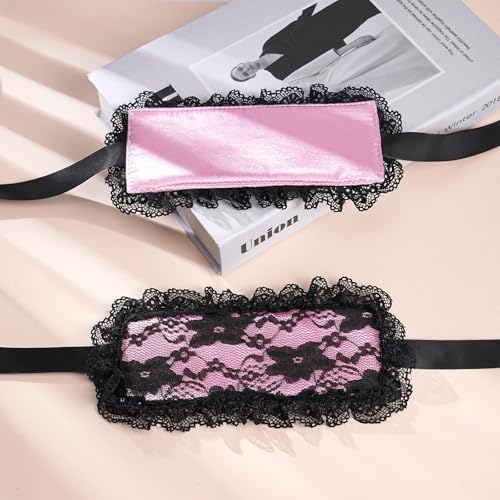 Máscara de Sueño FRESHME con Vendas para Manos - 3 Piezas Rosa Negro, Linda y Cómoda Máscara de Ojos para Dormir, Regalo Ideal de San Valentín para - imagen 7