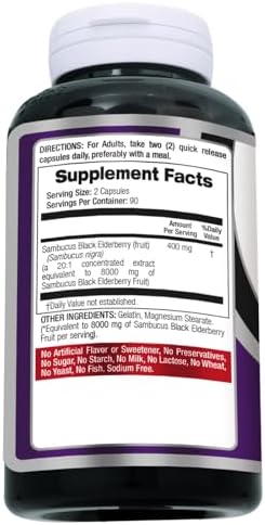Suplemento de Saúco FITO MEDIC'S Lab, Saúco Negro Sambucus, 180 Cápsulas - imagen 2