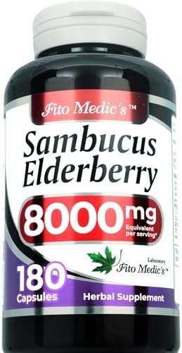 Suplemento de Saúco FITO MEDIC'S Lab, Saúco Negro Sambucus, 180 Cápsulas - imagen 3