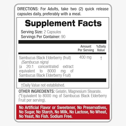Suplemento de Saúco FITO MEDIC'S Lab, Saúco Negro Sambucus, 180 Cápsulas - imagen 8