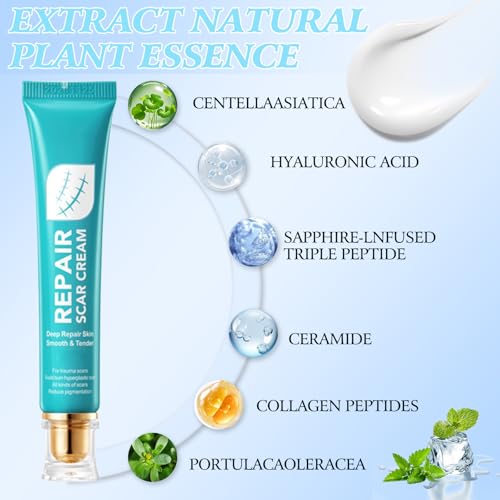 Crema Reparadora de Cicatrices para Hombres y Mujeres - 2 Piezas, Suavizante y Firmeza para Cicatrices Quirúrgicas - imagen 3