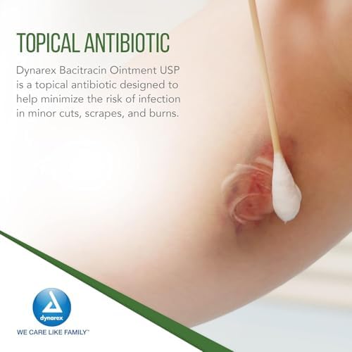 Ungüento Tópico Dynarex Bacitracina USP - Suministros para el Cuidado de Heridas - Para Cortes, Raspones y Quemaduras - 2 Tubos de 1 oz. - imagen 4