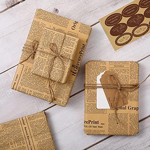 Tenare Paquete de 18 Hojas de Papel de Regalo Vintage para Envolver Libros, 27.75 x 19.75 Pulgadas, Ideal para Cumpleaños y San Valentín - imagen 6