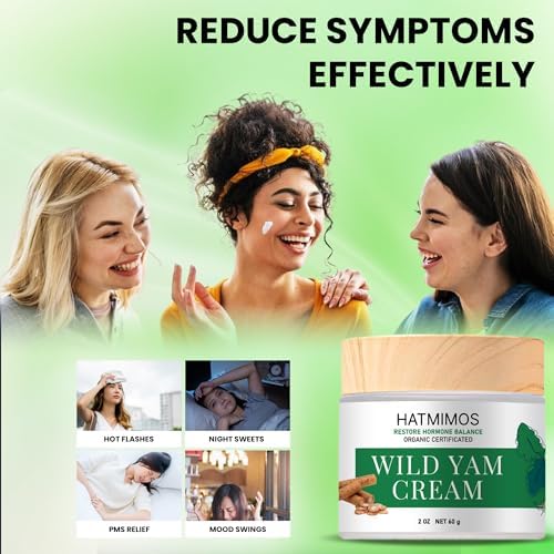 Crema de Yam Silvestre HATMIMOS, 2oz, Orgánica para Balance Hormonal, Apoyo en Perimenopausia y Menopausia, Sin Fragancia, para Todo Tipo de Piel - imagen 7