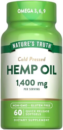 Softgels de Aceite de Cáñamo Nature's Truth | 1400mg | 60 Cápsulas | Omega 3 6 9 | Prensado en Frío | Suplemento Sin OGM y Sin Gluten - imagen 1