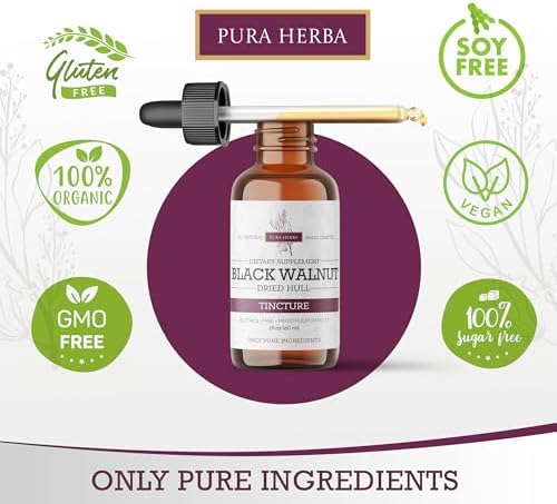 Tintura de Cáscara de Nogal Negro – Desintoxicación Natural y Limpieza Digestiva – Extracto Orgánico de Nogal Negro – Gotas Sin Alcohol, Sin Azúcar, - imagen 3