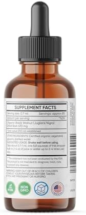 Tintura de Cáscara de Nogal Negro – Desintoxicación Natural y Limpieza Digestiva – Extracto Orgánico de Nogal Negro – Gotas Sin Alcohol, Sin Azúcar, - imagen 6