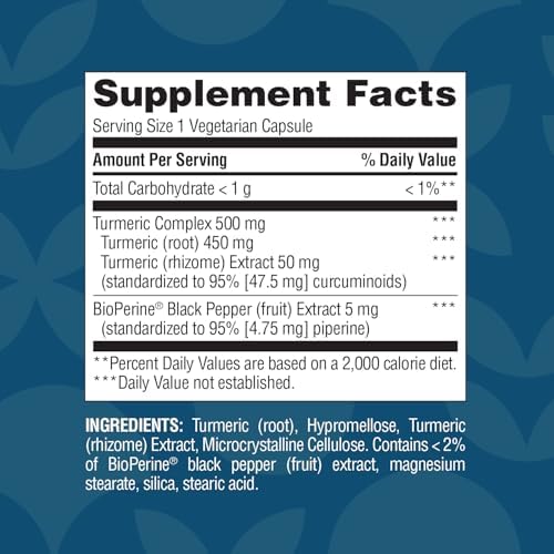 Suplemento de Cúrcuma Nature's Wonder con BioPerine - Complejo de Cúrcuma 500mg con BioPerine 5mg para Función Articular, Movilidad y Comodidad, 90 - imagen 6